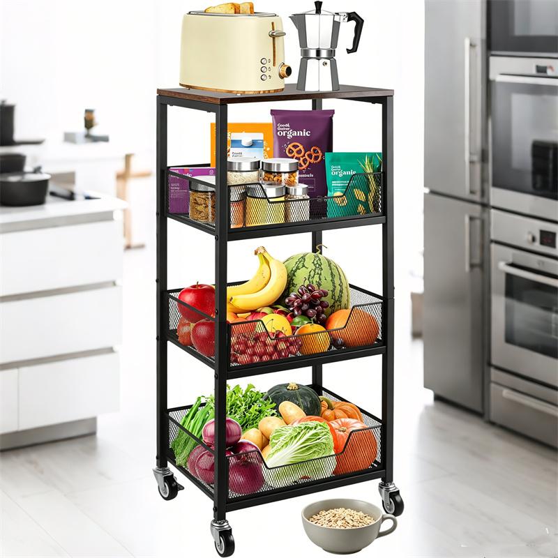 Home Bathroom Organizer - Carrito de almacenamiento de 3 niveles