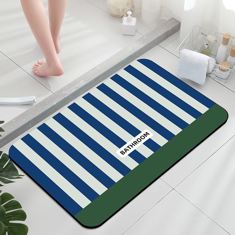 Zara Home Bathroom Accessories - Alfombra de baño antideslizante, alfombra azul