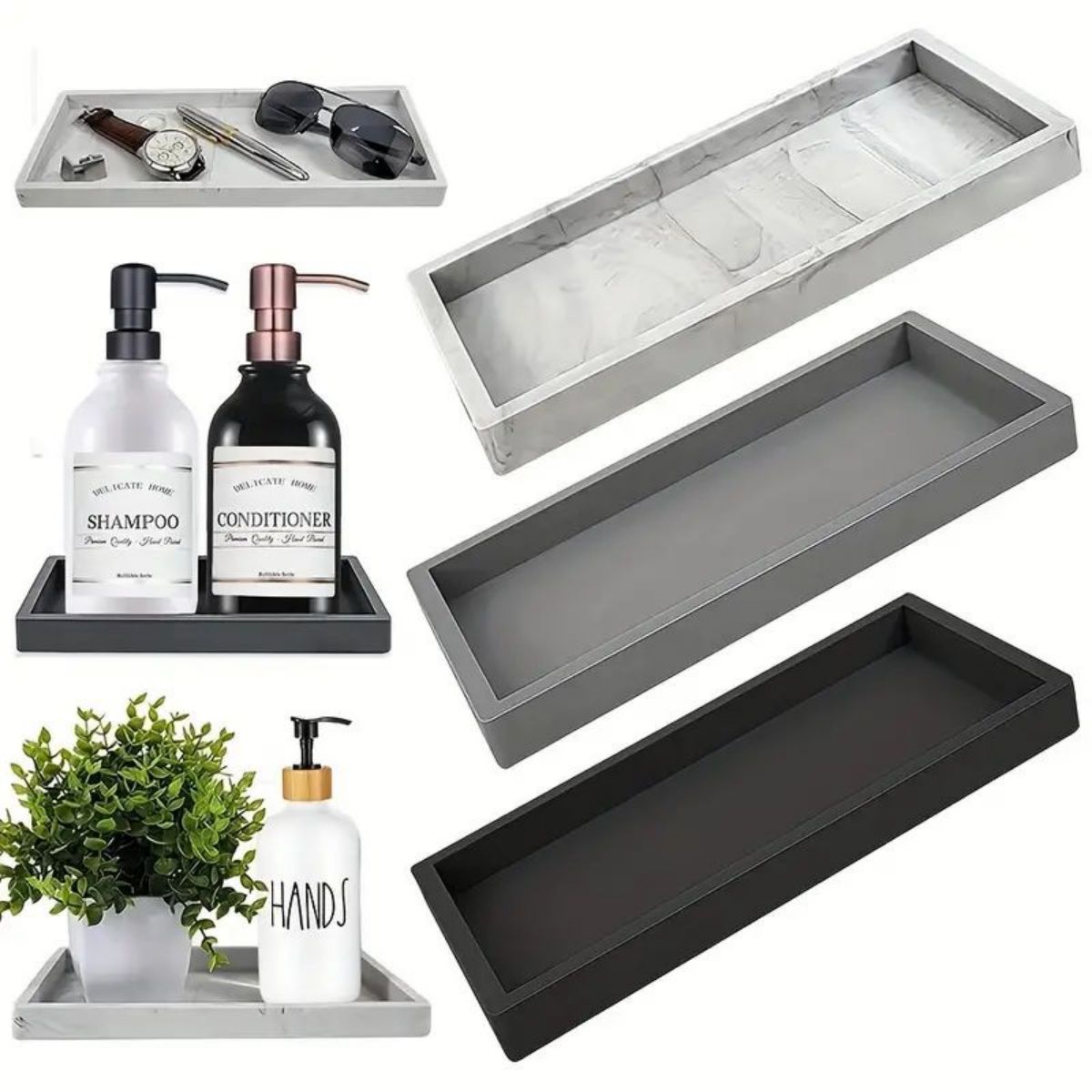 Bath Caddy Tray - Bandeja de silicona para encimeras de