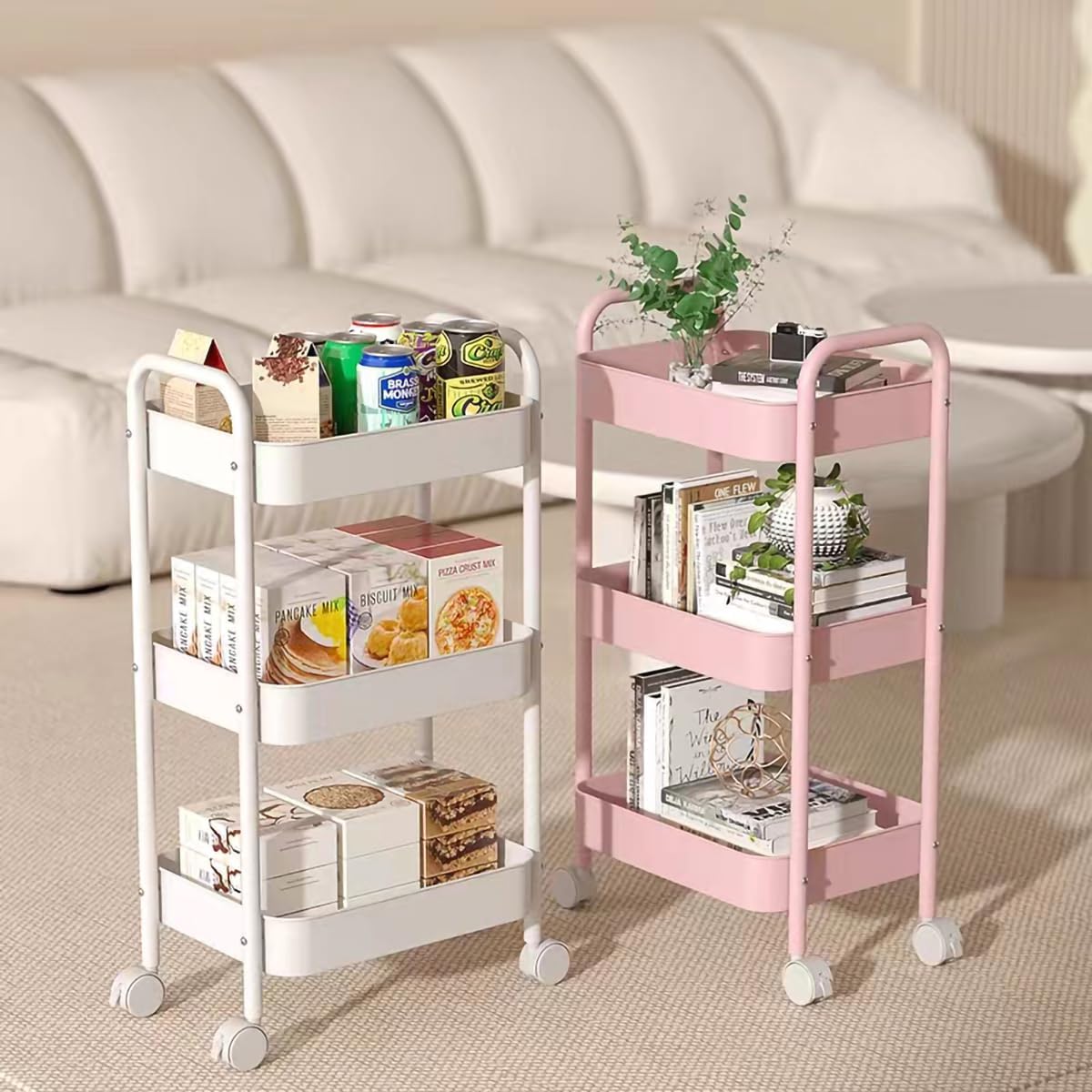 Home Bathroom Organizer - Carrito de Almacenamiento Rodante de 3
