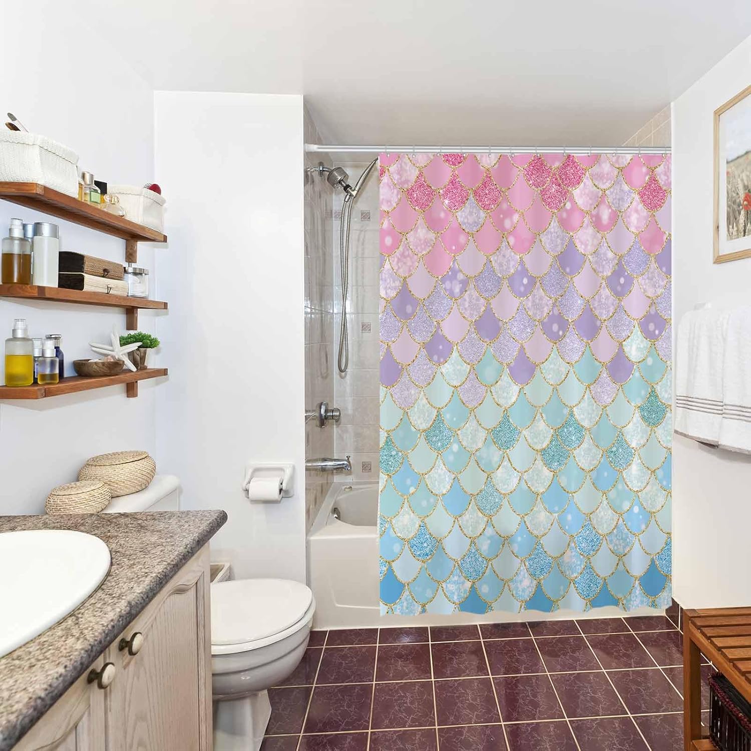 Cortina de ducha de escamas de - Home Bathroom Scales reseña y precio