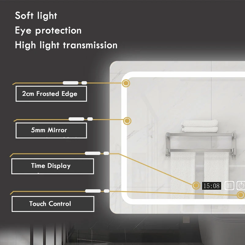 Espejo de Baño Rectangular Int - Bathroom Mirror Led reseña y precio