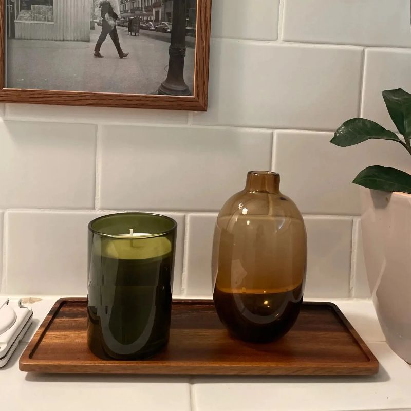 Bandeja Rectangular de Madera  - Home Bathroom Vanity reseña y precio