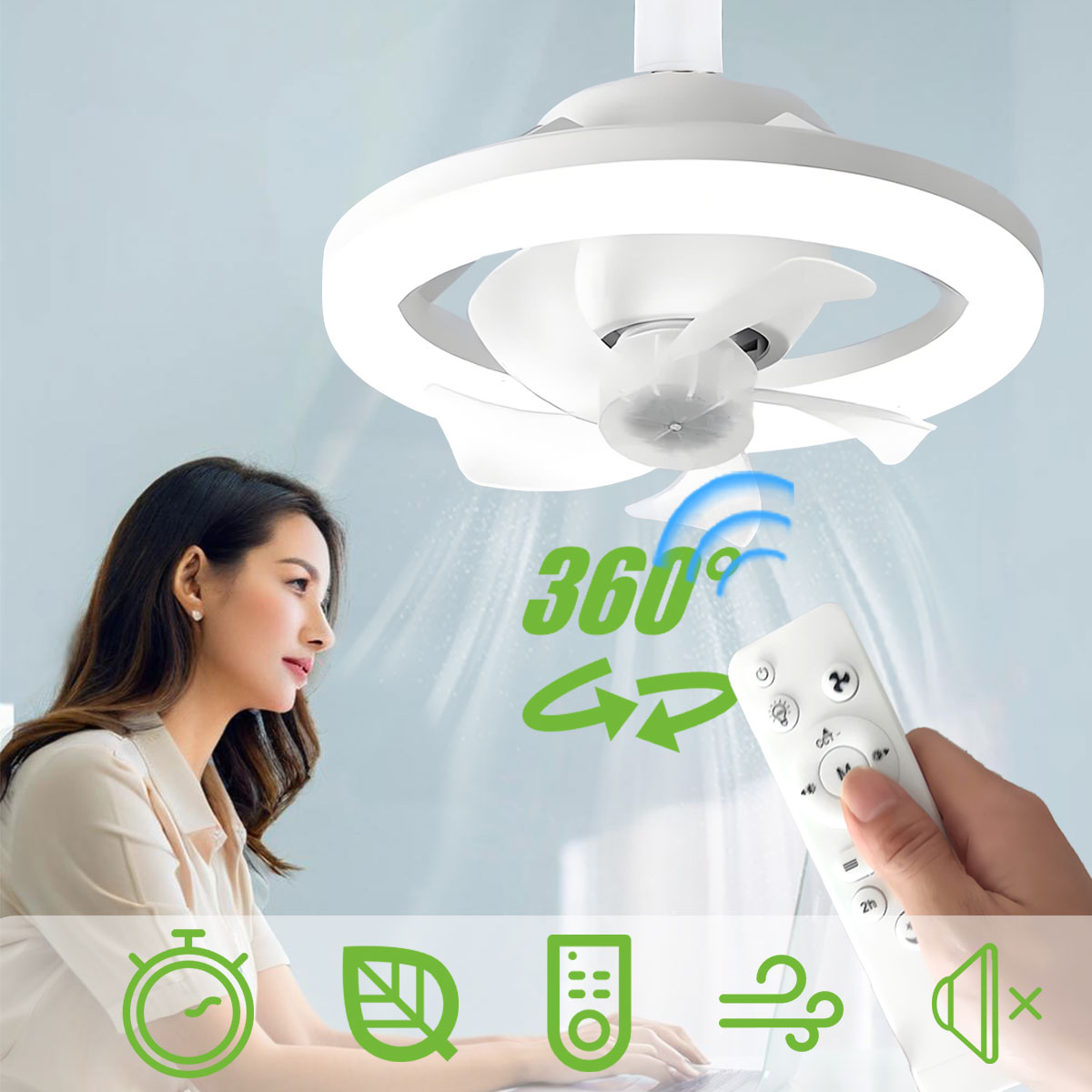 360 ° Bombilla giratoria para  - Home Bathroom Ventilation reseña y precio