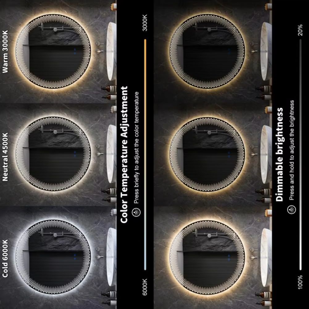 Espejo de Baño LED Redondo con - Bathroom Mirror Led reseña y precio