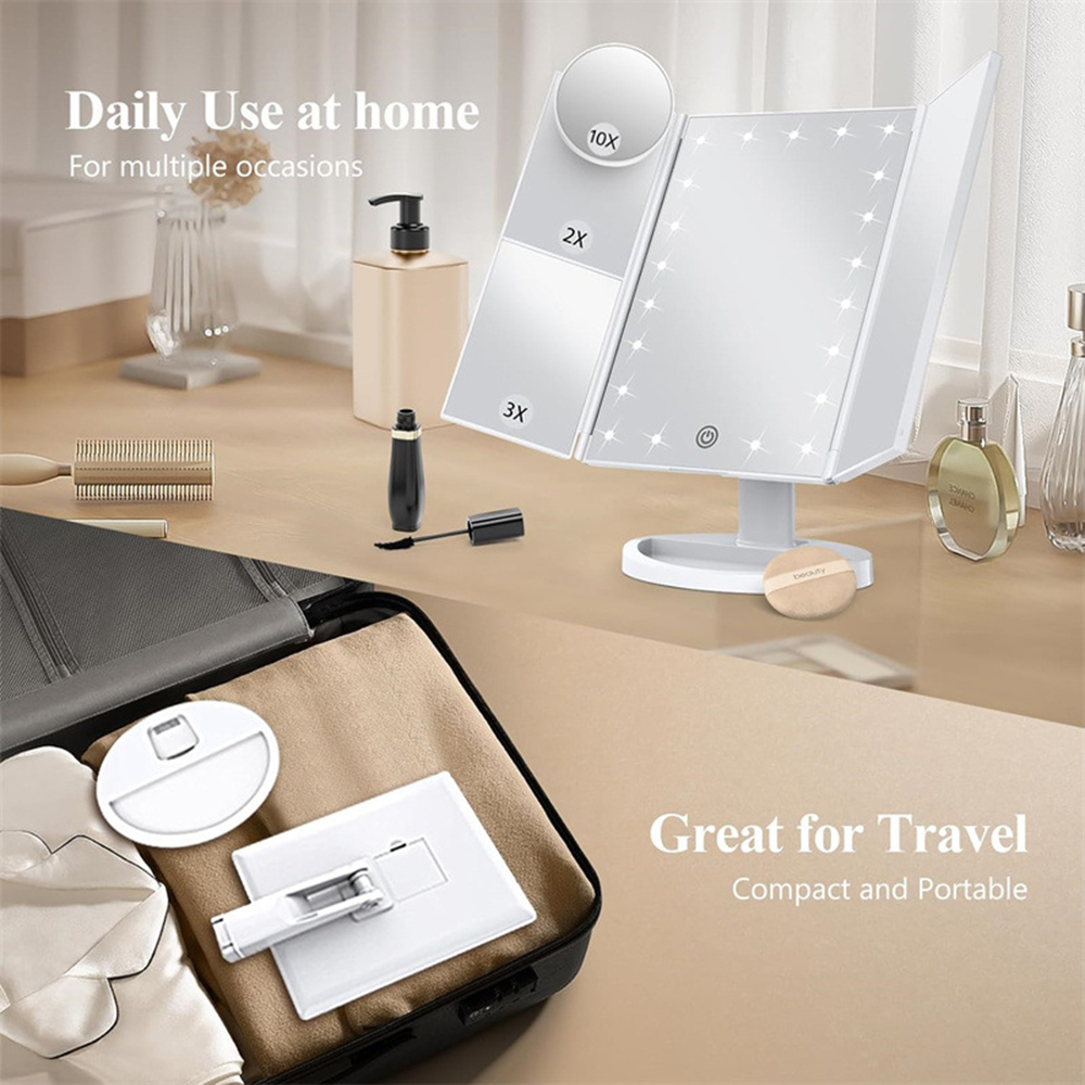 Espejo de Maquillaje Plegable  - Bathroom Mirror Led reseña y precio