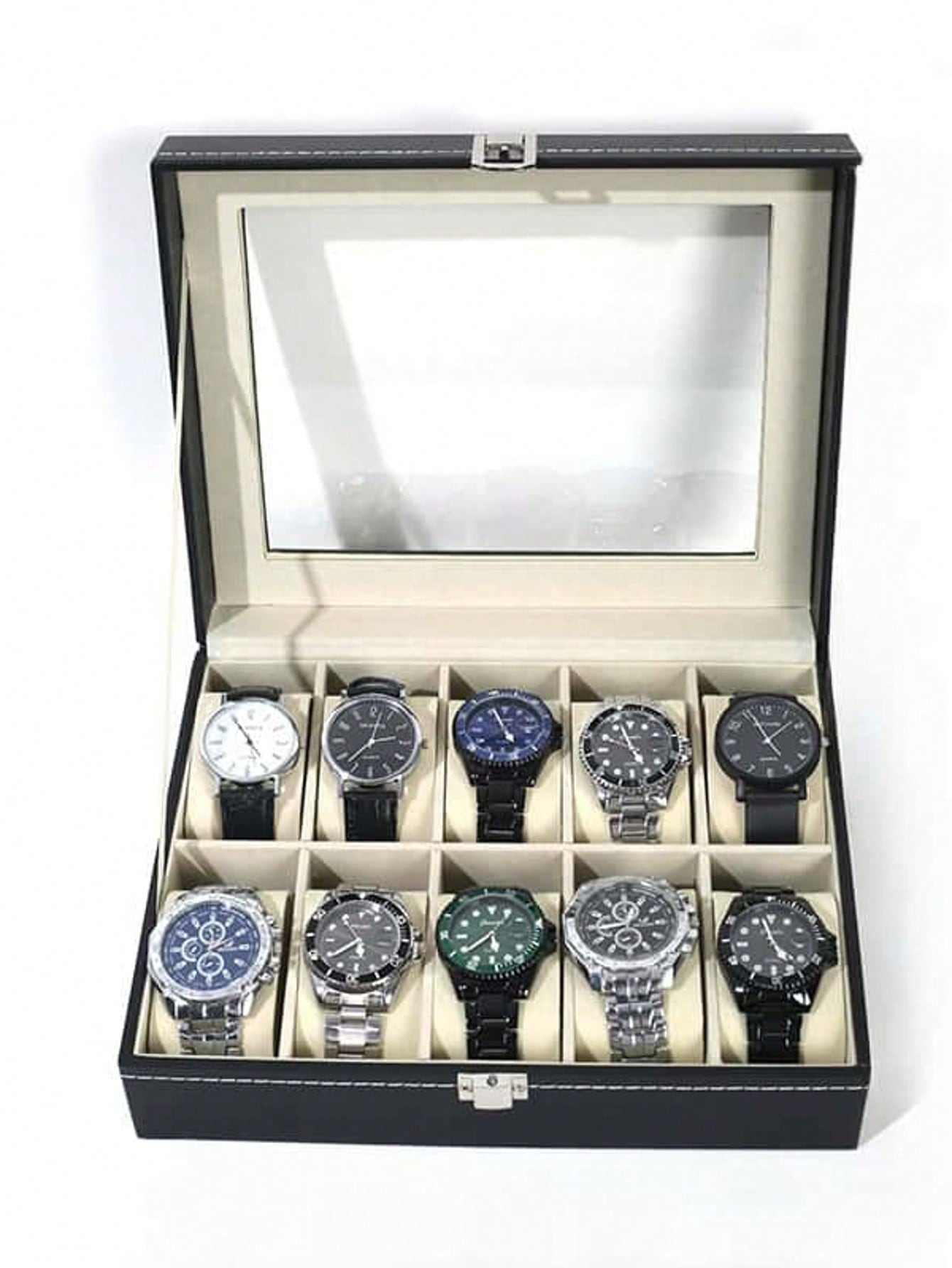 Caja de Relojes de Cuero con C - Home Bathroom Vanity reseña y precio