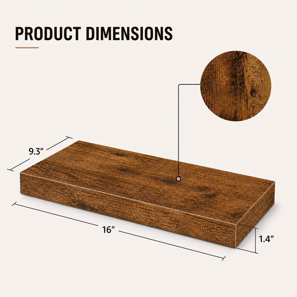 2 estantes flotantes de madera - Home Bathroom Organizer reseña y precio