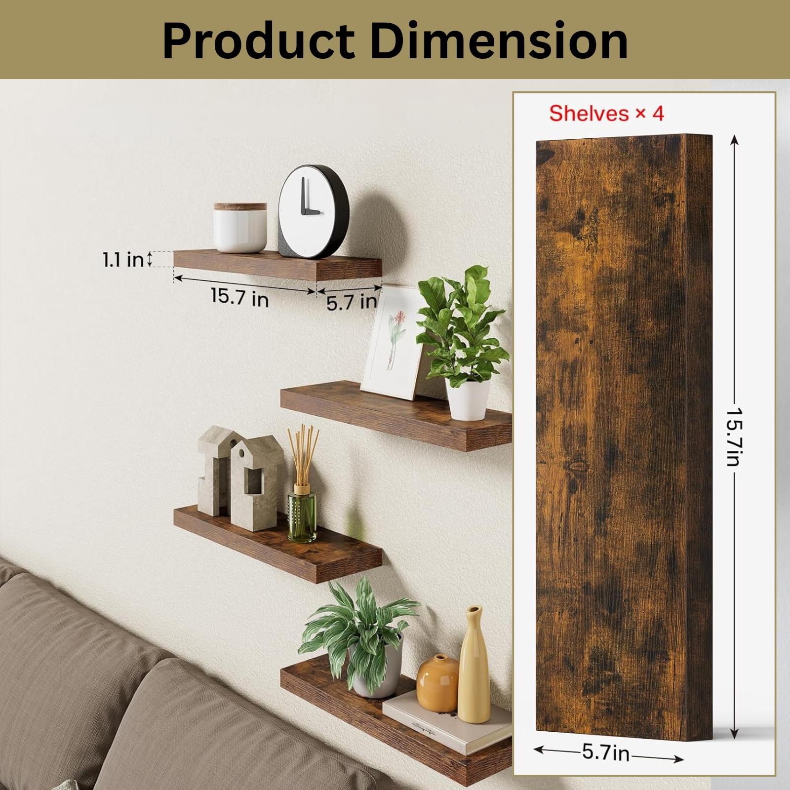 4 estantes flotantes de pared, - Home Bathroom Organizer reseña y precio