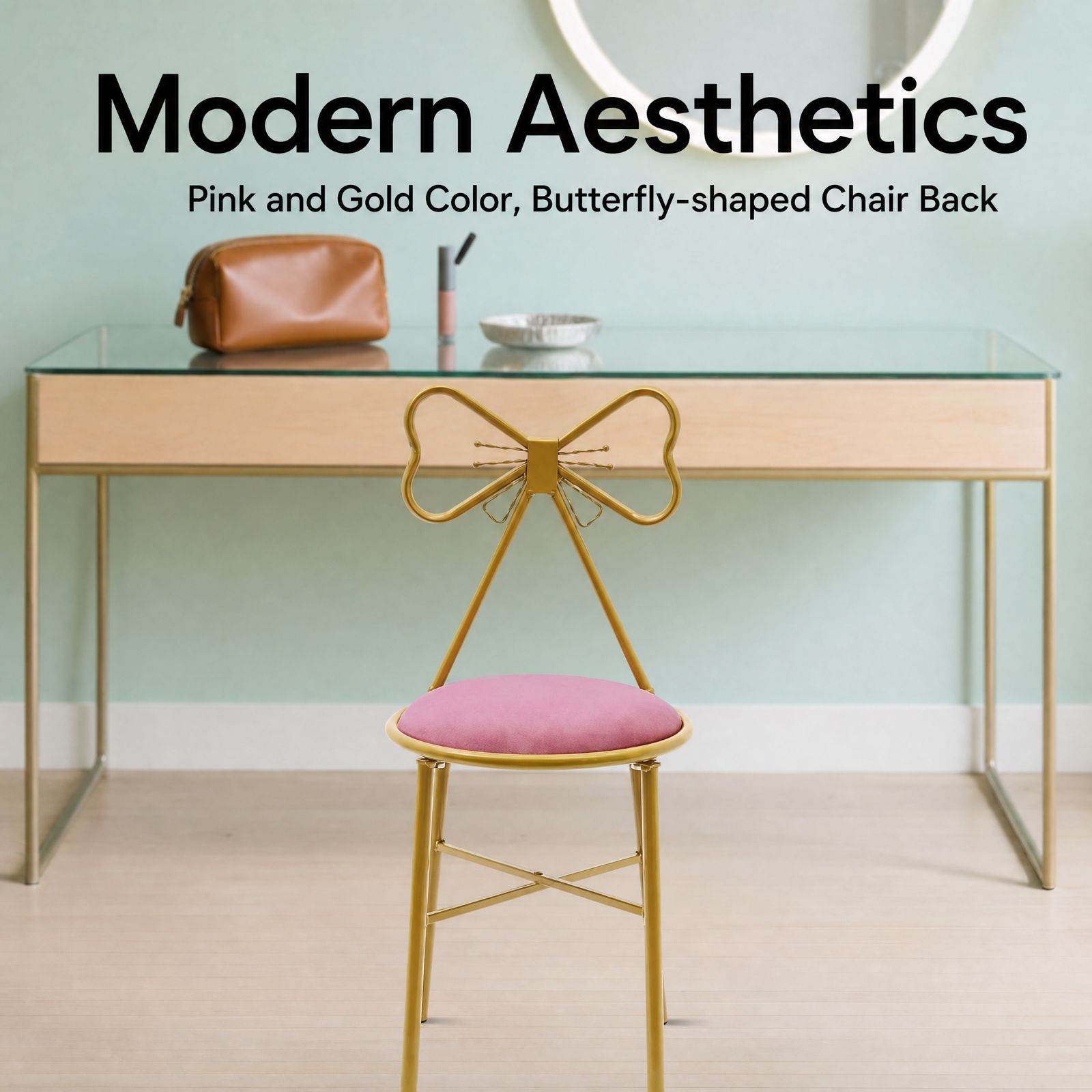 Silla de tocador con respaldo  - Home Bathroom Vanity reseña y precio